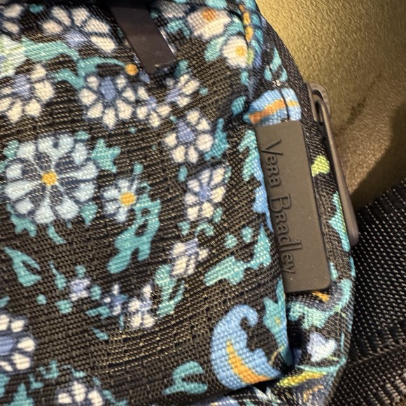 Vera Bradley Mini Belt Bag - Dreamer Paisley Black Background Blue Print Adjust - Picture 5 of 7